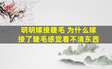 明明嫁接睫毛 为什么嫁接了睫毛感觉看不清东西